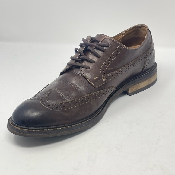 Vionic Bruno Shoes Mens 9 Brown Leather Wingtip Brogue Lace Up Derby Oxford - Picture 8 of 13